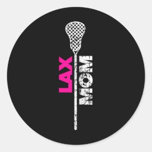 Lax Mom Lacrosse Roze Accent Ronde Sticker