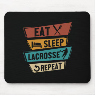 Lax Sport Funny Lacrosse Player Eat Sleep Lacrosse Muismat