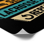 Lax Sport Funny Lacrosse Player Eat Sleep Lacrosse Poster (Hoek)