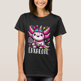 Laxalotl Axolotl Lacrosse Speler T-shirt