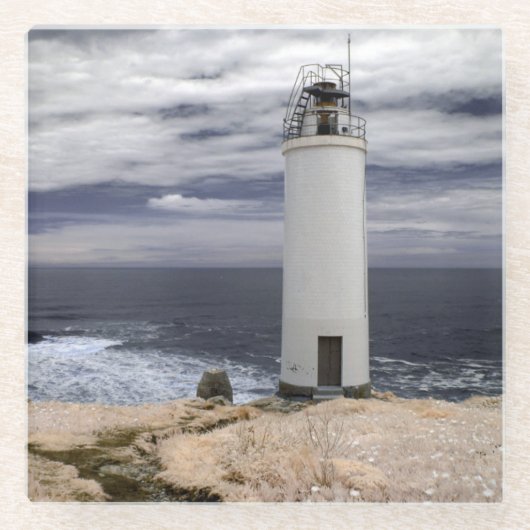 Laxe Lighthouse | Galicië, Spanje Glazen Onderzetter (Voorkant)