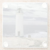 Laxe Lighthouse | Galicië, Spanje Glazen Onderzetter (Achterkant)