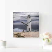 Laxe Lighthouse | Galicië, Spanje Vierkante Klok (Huis)