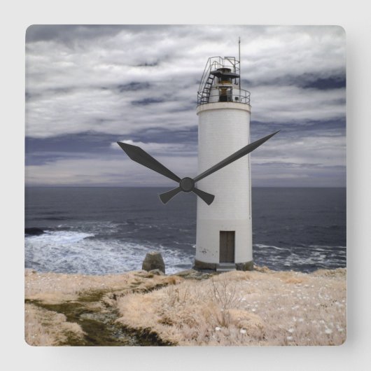 Laxe Lighthouse | Galicië, Spanje Vierkante Klok (Voorkant)