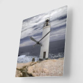 Laxe Lighthouse | Galicië, Spanje Vierkante Klok (Hoek)