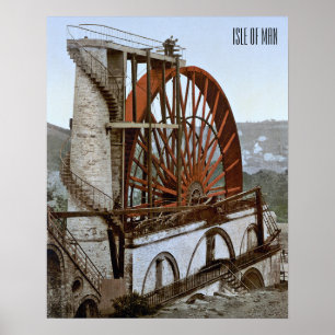 Laxey Wheel op het eiland Man Poster