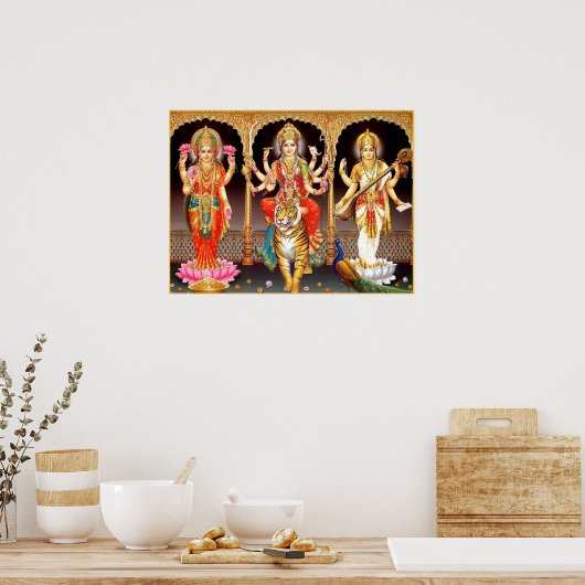 Laxmi Durga Saraswati Poster (Keuken)