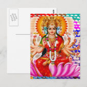 LAXMI - Godin van de Rijkdom Briefkaart (Voorkant / Achterkant)