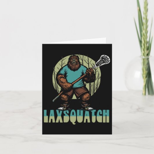 Laxsquatch! Bigfoot Lacrosse Speler Funny Sasquatc Kaart (Voorkant)