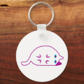 Lay Down Chonky White Cat Keychain (Voorkant)