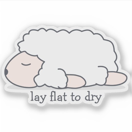 Lay Flat to Dry Sheep Sticker (Voorkant)