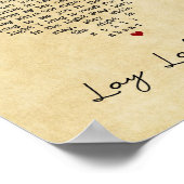 Lay Lady Lay  Heart Song Lyric Print (Hoek)