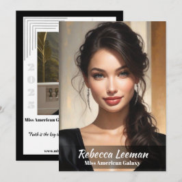 Lay-out van gesigneerde kaart met foto voor schoon