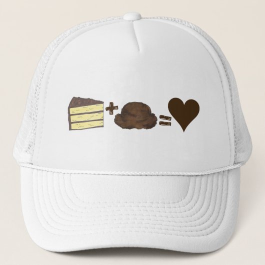 Layer Cake en Chocolade Ijs Dessert Liefhebber Trucker Pet (Voorkant)