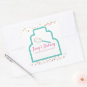 Layer Cake Logo Confetti zelfgemaakte bakkerij Vierkante Sticker (Envelop)