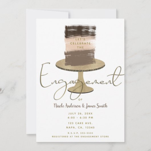 Layer Cake Modern Elegant Rustic Engagement Party Kaart (Voorkant)
