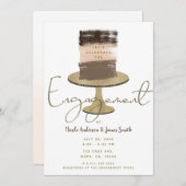 Layer Cake Modern Elegant Rustic Engagement Party Kaart (Voorkant / Achterkant)