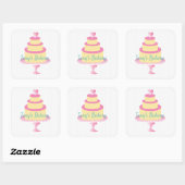 Layer Cake Sprinkles Logo Confetti Homemade Bakery Vierkante Sticker (Vel)