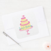 Layer Cake Sprinkles Logo Confetti Homemade Bakery Vierkante Sticker (Envelop)