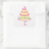 Layer Cake Sprinkles Logo Confetti Homemade Bakery Vierkante Sticker (Tas)