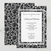 LAYER DIAMOND BLACK SILVER ELEGANT WEDING KAART (Voorkant / Achterkant)