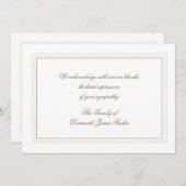 Layered Bereavement White Thank You Notecard Bedankkaart (Voorkant / Achterkant)