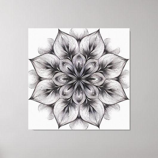 Layered Bloom Mandala Canvas Afdruk (Voorkant)