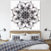 Layered Bloom Mandala Canvas Afdruk (Insitu (Slaapkamer))