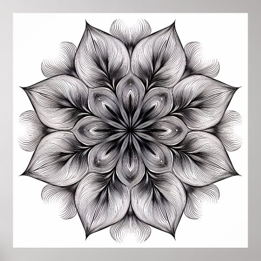 Layered Bloom Mandala Poster (Voorkant)