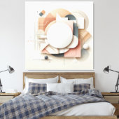 Layered Dimensional Forms Canvas Afdruk (Insitu (Slaapkamer))