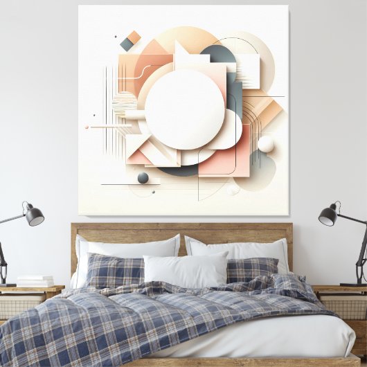 Layered Dimensional Forms Canvas Afdruk (Insitu (Slaapkamer))
