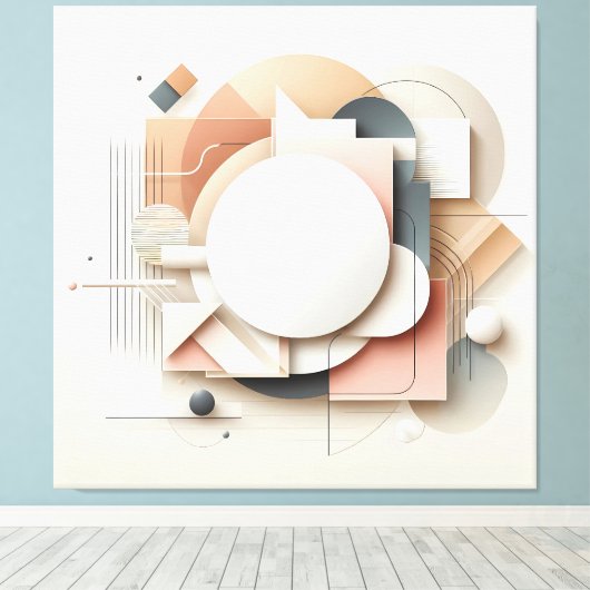 Layered Dimensional Forms Canvas Afdruk (Insitu (Houten vloer))