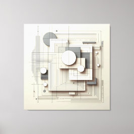 Layered Geometric Fusion Canvas Afdruk