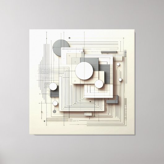 Layered Geometric Fusion Canvas Afdruk (Voorkant)
