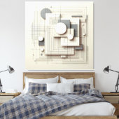 Layered Geometric Fusion Canvas Afdruk (Insitu (Slaapkamer))