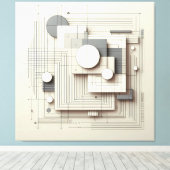 Layered Geometric Fusion Canvas Afdruk (Insitu (Houten vloer))