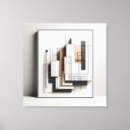 Layered Geometric Structure Canvas Afdruk