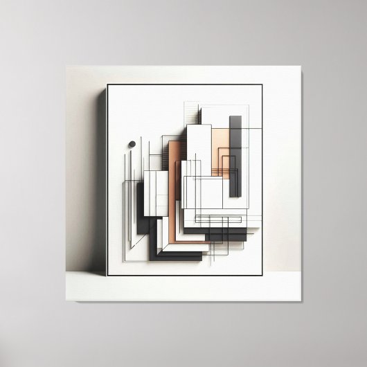 Layered Geometric Structure Canvas Afdruk (Voorkant)