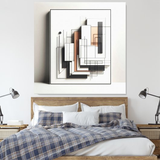 Layered Geometric Structure Canvas Afdruk (Insitu (Slaapkamer))