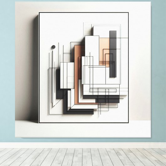 Layered Geometric Structure Canvas Afdruk (Insitu (Houten vloer))
