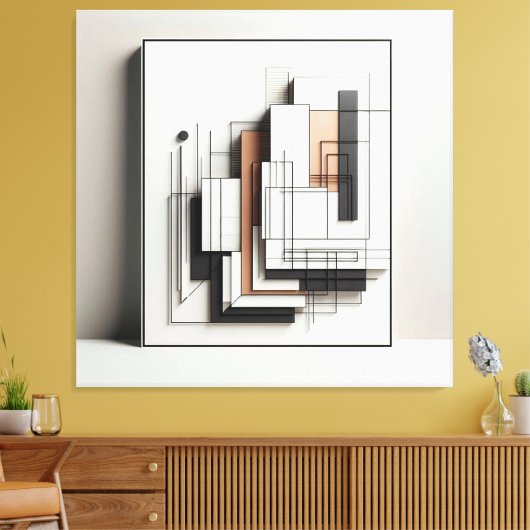 Layered Geometric Structure Canvas Afdruk (Insitu (Woonkamer))