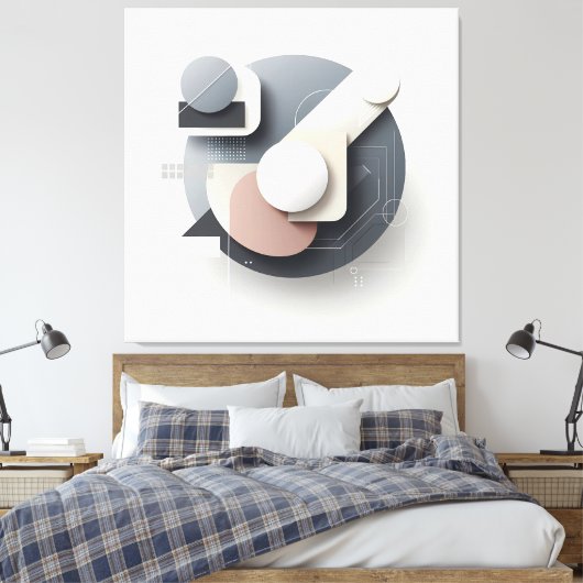 Layered Geometry Spherework Canvas Afdruk (Insitu (Slaapkamer))