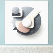 Layered Geometry Spherework Canvas Afdruk (Insitu (Houten vloer))