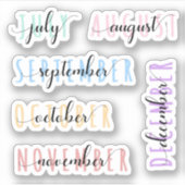 Layered Month Name Headers 2nd Half (July to Dec) Sticker (Voorkant)