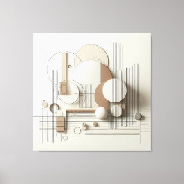 Layered Neutral 3D Geometry Canvas Afdruk