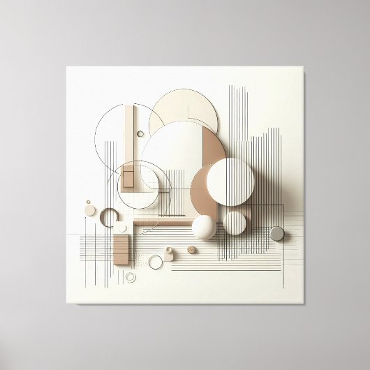 Layered Neutral 3D Geometry Canvas Afdruk (Voorkant)