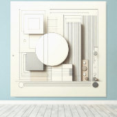 Layered Neutral Circle Grid Canvas Afdruk (Insitu (Houten vloer))