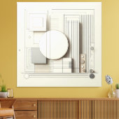 Layered Neutral Circle Grid Canvas Afdruk (Insitu (Woonkamer))