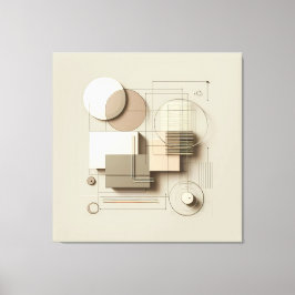 Layered Neutral Forms Canvas Afdruk