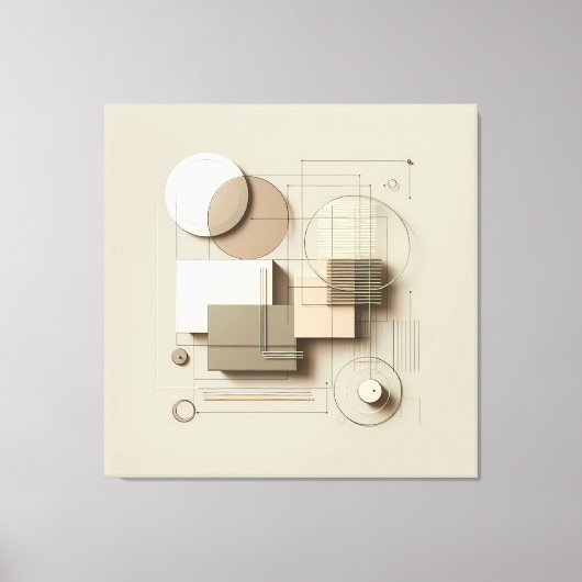Layered Neutral Forms Canvas Afdruk (Voorkant)